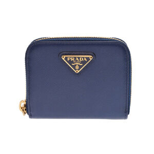 Prada round Wallet Saffiano blue